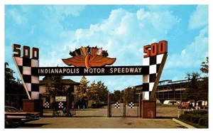 Indianapolis Motor Speedway Indianapolis Indiana Main Gate Vintage Postcard - Picture 1 of 3