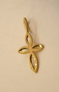 Massiver Gold Kreuz Anhänger in 14k, Kreuz religiöser Schmuck 0,65 Gramm - Bild 1 von 4
