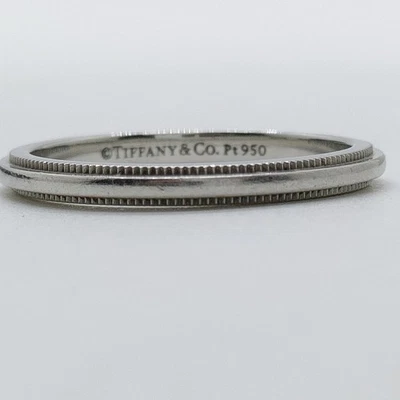 无 TARIFF 蒂芙尼戒指 Milgrain 铂金 4739638 — 第 1/4 张图片