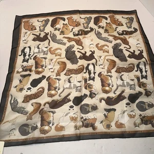 Cats Here Kitty Kitty Sheet Scarf 20.5" x 20" 2B - Picture 1 of 3