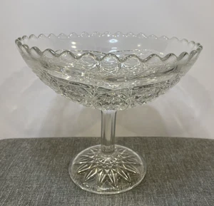 Antique Compote EAPG 1908 - John B Higbee Glass Co - 7”T X 8”Diameter - REXFORD - Picture 1 of 12