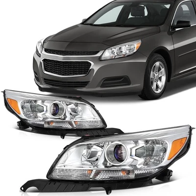 Conjunto de faros de carcasa cromada para Chevy Malibu Limited 2013-2016 Foto 1 de 4