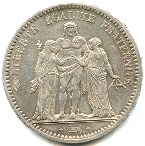 rare 5 francs argent Hercule 1872 A n°8328 - Imagen 1 de 2
