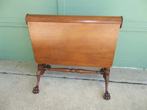 Rare Antique Victorian Mahogany Sutherland Drop Leaf Table w/Lions Paw Feet 1882 Cover