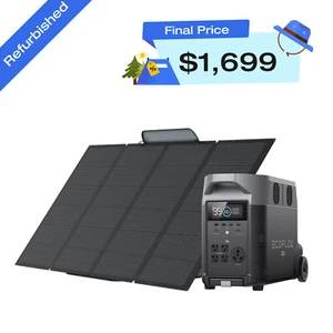 EcoFlow DELTA Pro 3600Wh+400W Solar Panel Solar Generator Certified Refurbished - Picture 1 of 23
