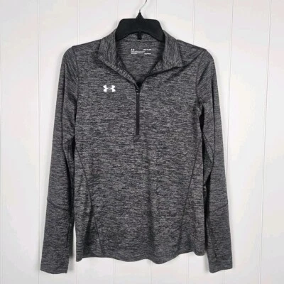 Under Armour Gris Jaspeado Calce Suelto 1/2 Cremallera Pull-over Gimnasio Atlético Pequeño Foto 1 de 4