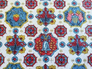 Tissu coton vintage patriotique américain 1776 Liberty Bell Eagle Freedom - Photo 1 sur 6
