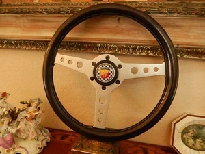 Fiat Abarth & C 500 595 Steering Wheel 1970's MOMO Vintage MONZA Leather 32 cm - Picture 1 of 21