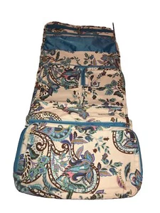 Nuevo Bolso de Maquillaje Colgante de Viaje Azul Azulado Cachemira Floral 6 Bolsillos HWA10 - Imagen 1 de 13