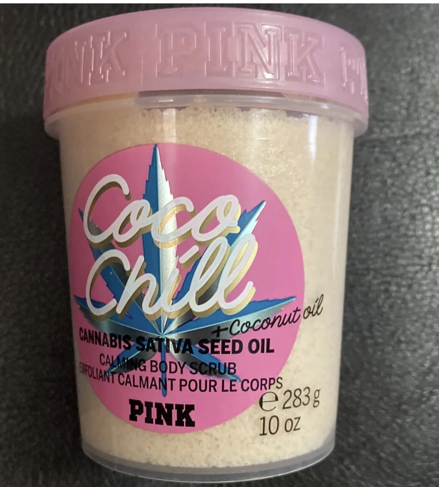 Victoria's Secret Pink Coco Chill Calming Body Scrubs Hemp Seed Oil 10 Oz
