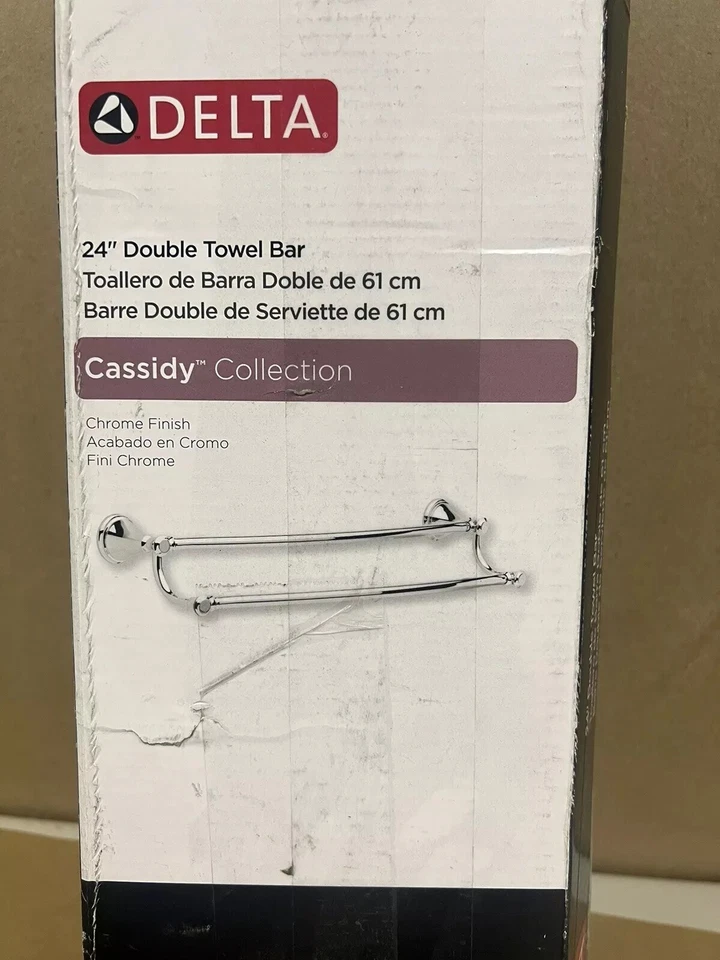 Cassidy 24 pulgadas Accesorio de herrajes de baño toallero doble de montaje en pared Foto 1 de 1