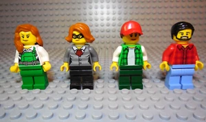 Lego City Minifigures Lot Female Bandits, Female Truck Driver, Male Camper - Picture 1 of 3