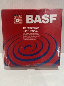 BASF 10 Diskettes 5.25" 2S/HD Two-Sided High Density Floppy Disks #54368 NEW NOS - Picture 1 of 4