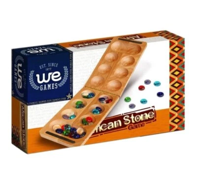WE Games Plegable Mancala - Juego de Mesa Madera Maciza y Piedras de Vidrio Foto 1 de 4