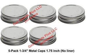 5-Pack 1-3/4" Steel Caps Gallon Oil Can Gas Eagle Ironsides 1.75 inch Metal Lids - Picture 1 of 11