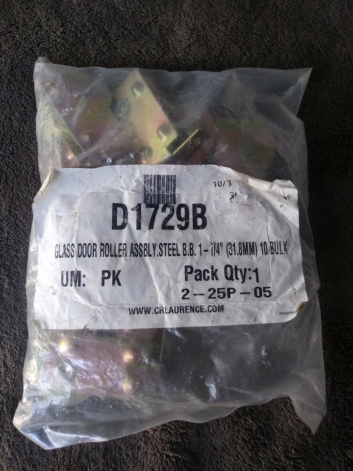 CRL 1-1/4" Steel Sliding Glass Door Roller with 7/16" lot of 10 fit viking  - Image 1 of 3