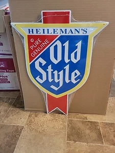 Old Style Beer Embossed Tin Sign Shield Game Room Man Cave Chicago Heilemans Wi - Picture 1 of 2