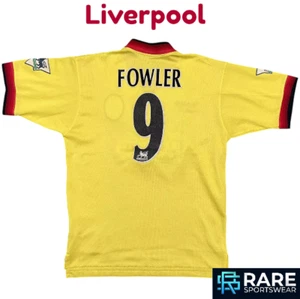 CAMISETA DE FUTBOL AUTÉNTICA VINTAGE Liverpool 1997 pequeño adulto (V buena) Fowler Nº9 - Imagen 1 de 7
