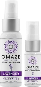 OMAZE Mist N Go Toilet Freshener, Lavender Scent (2 Fl Oz + 0.68 Fl Oz) - Picture 1 of 6
