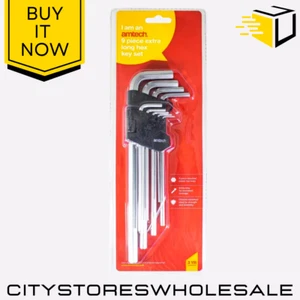 9pc Extra Long Amtech Metric Hex Allen Key Set 1.5-10mm Durable Steel Tools - Picture 1 of 5