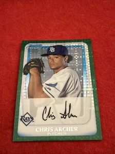 2011 Bowman Chrome Chris Archer #BCP134 (RC) Rookie Prospect Green X-Fractor - Bild 1 von 8