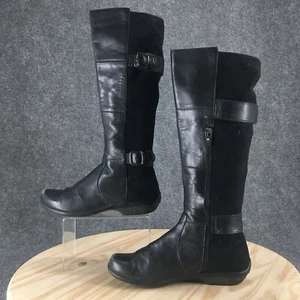 Dansko Boots Womens 40 Odessa Tall Riding Black Leather Buckle Strap 5607020200 - Picture 1 of 17