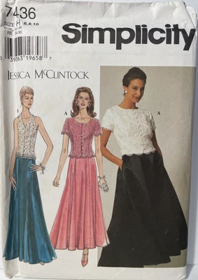 Sewing Pattern #7436 Special Ocassion Skirt & 2 Tops Sz 6-8-10 Factory Folded - Image 1 of 2