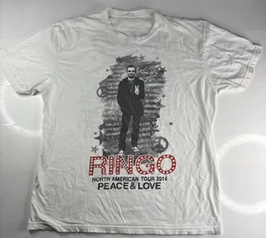 Ringo Starr Peace & Love 2014 North American Tour Concert Tshirt Adult S White - Picture 1 of 5