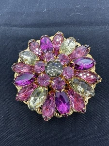 Brosche Strass unsigniert - Bild 1 von 4