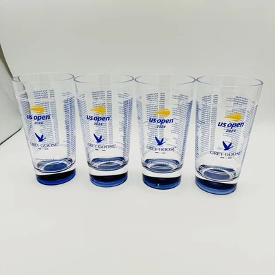 (4) 2024 US Open Tenis Gris Ganso Miel Deuce Taza Plástica Vidrio Souvenir RARO Foto 1 de 4