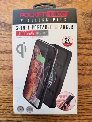Pocket Juice Wireless Plus - Cargador Portátil 3 en 1 0-10.000 mAh USB Foto 1 de 4