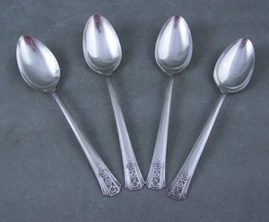 Cucharas de postre Art Deco plato de plata de colección Wm Rogers fortuna - Imagen 1 de 2