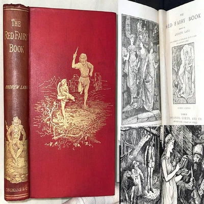 1893 RED FAIRY BOOK ANDREW LANG ORIGINAL CLOTH FANTASY FAIRY TALE NORSE OCCULT - Image 1 of 4