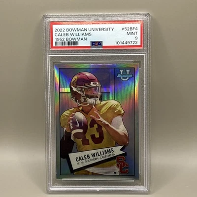 2022 Bowman University 1952 Bowman Caleb Williams #52BF4 PSA 9 - Image 1 of 2