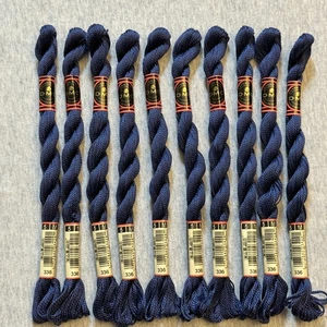 DMC Cotton Perle #5 Lot of 10 Blue #336 Embroidery Floss Thread - Picture 1 of 5