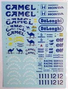 Decalpool 1/20 Scale Camel Lotus Honda 99T 1987 Decal Sheet DP326 for Tamiya kit - Picture 1 of 3