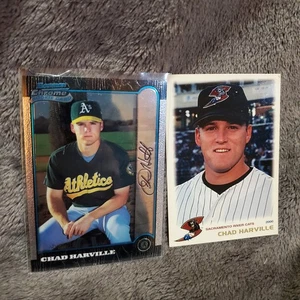 1999/2000 Bowman Cromo Rifrattore #316 CHAD HARVILLE ROOKIE Carte Set di 2 - Foto 1 di 6