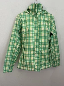 The North Face Resolve Jacket Womens Medium Green Plaid HyVent Full Zip - Picture 1 of 9
