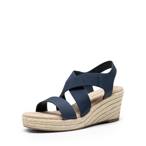 DREAM PAIRS D242 Women’s Wedge Espadrille – Open Toe (New) Navy - Picture 1 of 7