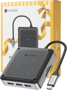 Adattatore multiporta hub USB-C 6/8 porte con HDMI 4K@60Hz, Ethernet 1Gbps, PD 100W - Foto 1 di 13