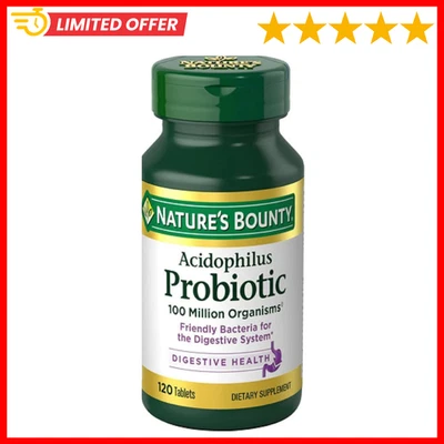 120 Tabl Probiotics 100 Million CFU Potency for Healthy Digestive Immune Health - Image 1 of 4