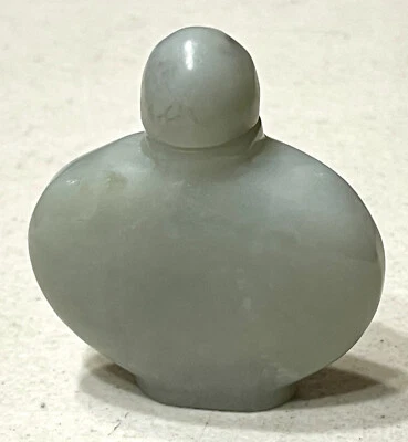 Antigua botella de tabaco de perfume de jade piedra dura verde tallada china antigua de colección Foto 1 de 4