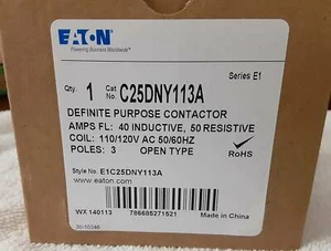 Contactor EATON C25DNY113A. 40A.  120V 3P.  Nuevo en caja. Envío gratuito. - Imagen 1 de 6