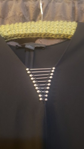 Abito Alexander Wang tunica metallo impreziosito taglia 2 manica corta nero LBD