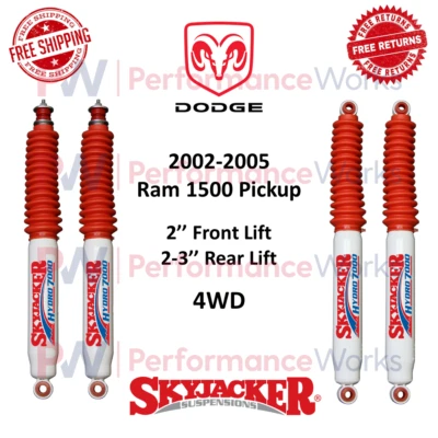Skyjacker Shocks Set 2" Front & 2-3" Rear Lifted For Dodge Ram 1500 Pickup 4WD - Image 1 of 4