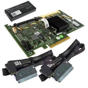 DELL PERC 6/I 3Gb/s PCIe x8 SAS RAID Controller 0T954J + 2x SAS Cables + BBU - Picture 1 of 4