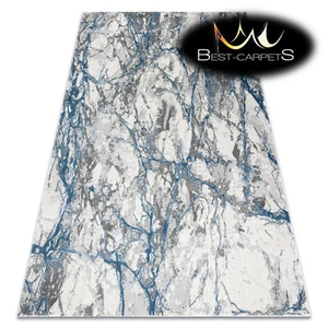 Amazing Modern RUG 'NOBLE' stone marble structural CREAM / BLUE Best Quality - Picture 1 of 6