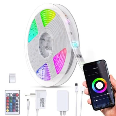 5m LED Band Stripe Smart WiFi RGB Streifen Licht Leiste Dimmbar Fernbedienung - Bild 1 von 4