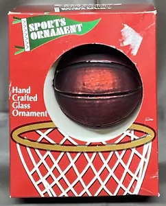 Vintage 1999  Bradford Sports Glass Ornament Basketball - Picture 1 of 9