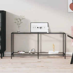 NNEVL Console Table Transparent 160x35x75.5 cm Tempered Glass - Picture 1 of 8